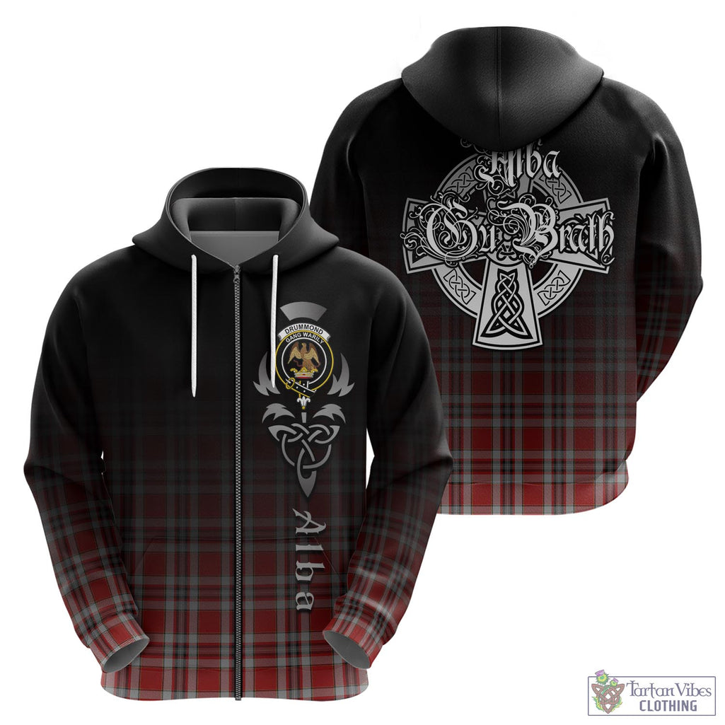 Tartan Vibes Clothing Drummond of Perth Dress Tartan Hoodie Featuring Alba Gu Brath Family Crest Celtic Inspired