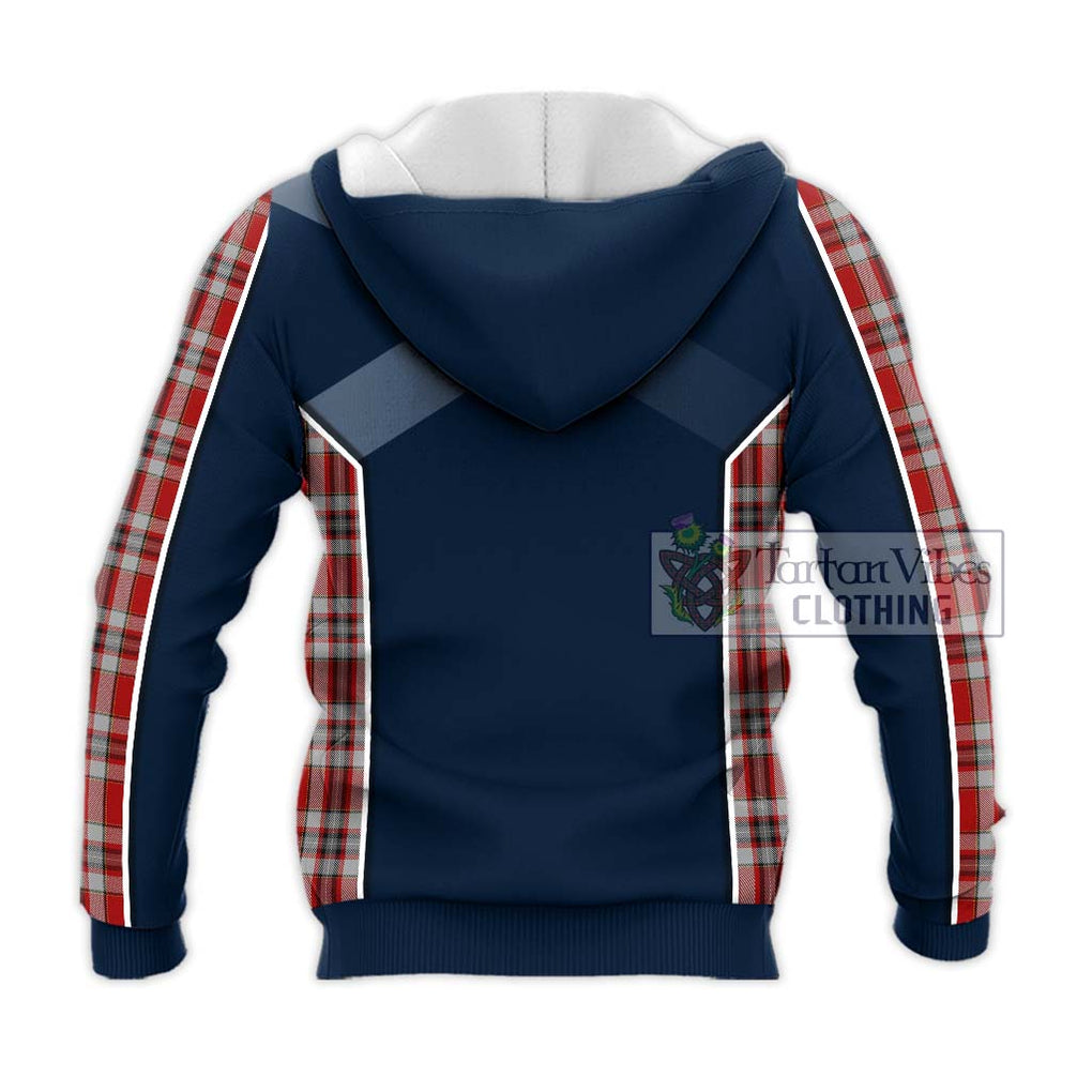 Drummond of Perth Dress Tartan Knitted Hoodie with Family Crest and Lion Rampant Vibes Sport Style - Tartan Vibes Clothing