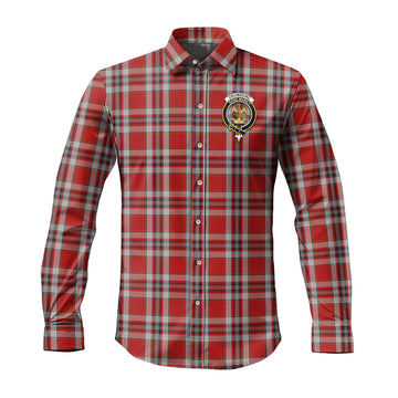 Drummond of Perth Dress Tartan Long Sleeve Button Up Shirt with Family Crest