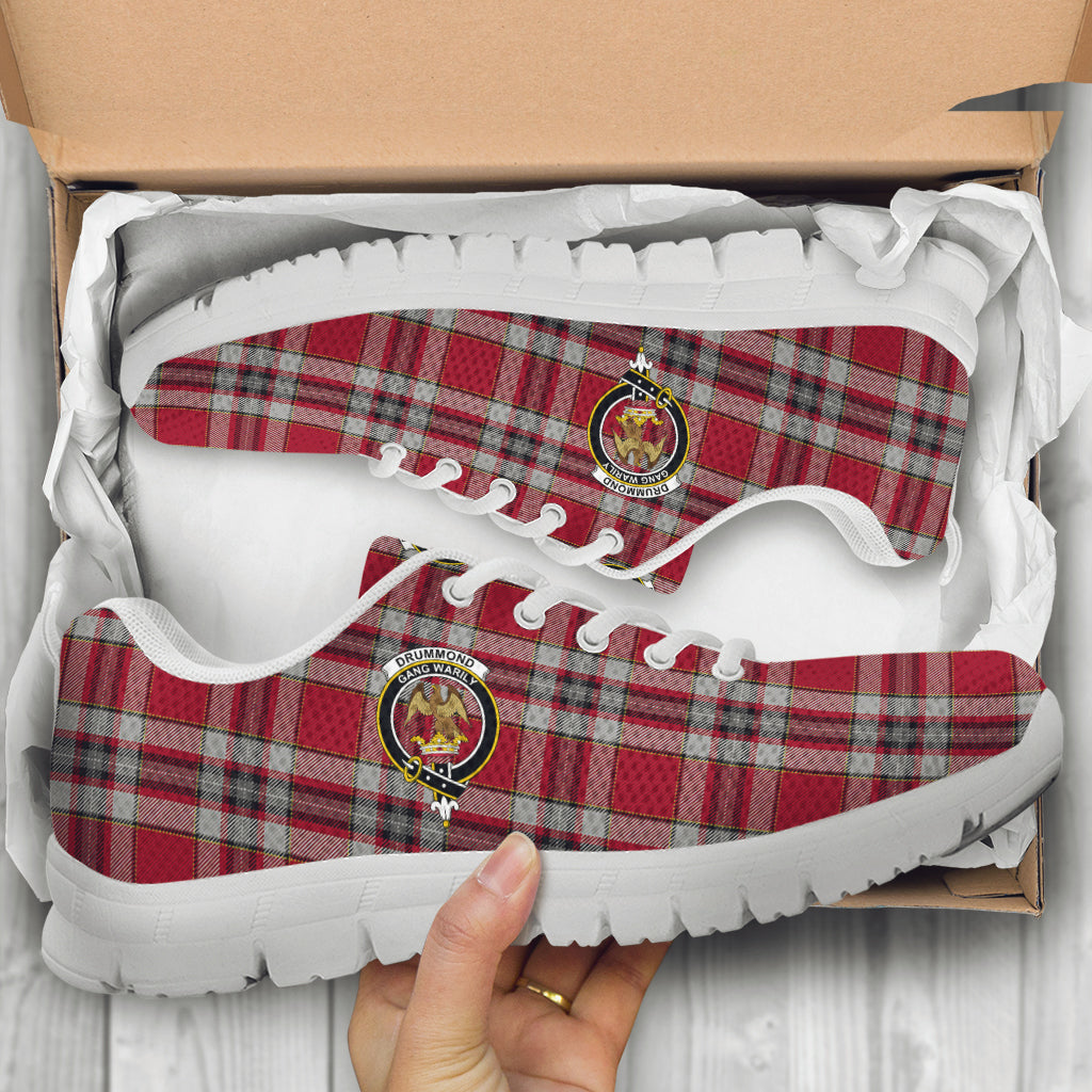 Drummond of Perth Dress Tartan Sneakers with Family Crest - Tartan Vibes Clothing