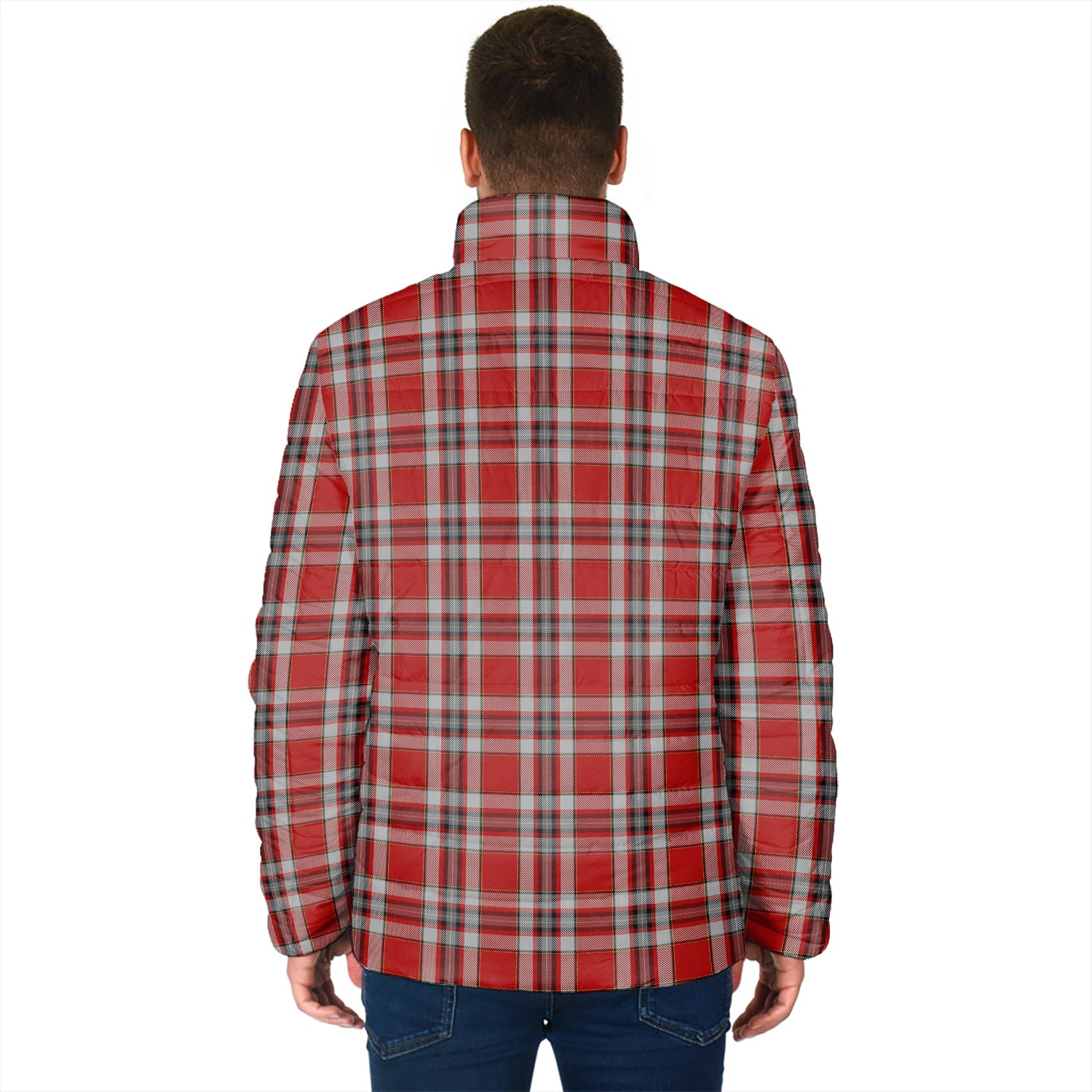 Drummond of Perth Dress Tartan Padded Jacket with Family Crest - Tartan Vibes Clothing