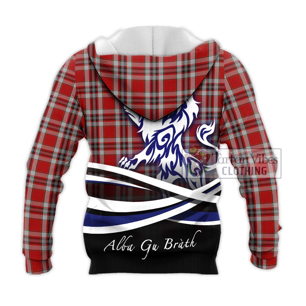 Drummond of Perth Dress Tartan Knitted Hoodie with Alba Gu Brath Regal Lion Emblem - Tartanvibesclothing Shop