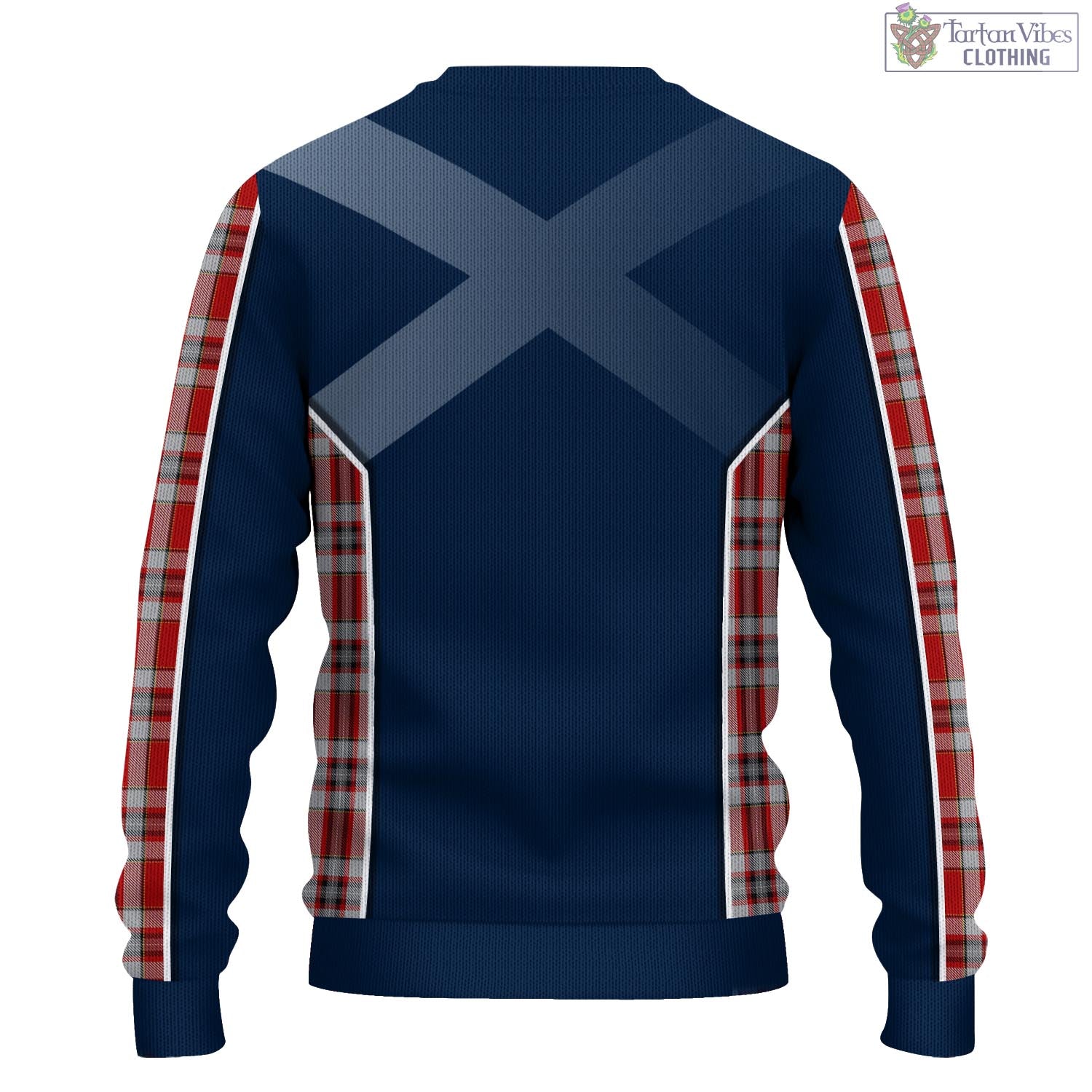 Tartan Vibes Clothing Drummond of Perth Dress Tartan Knitted Sweatshirt with Family Crest and Scottish Thistle Vibes Sport Style