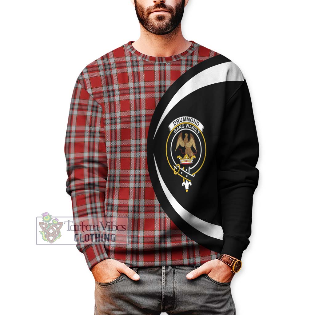 Tartan Vibes Clothing Drummond of Perth Dress Tartan Sweatshirt with Family Crest Circle Style