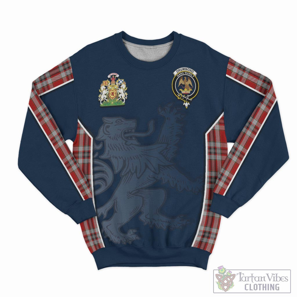 Tartan Vibes Clothing Drummond of Perth Dress Tartan Sweater with Family Crest and Lion Rampant Vibes Sport Style