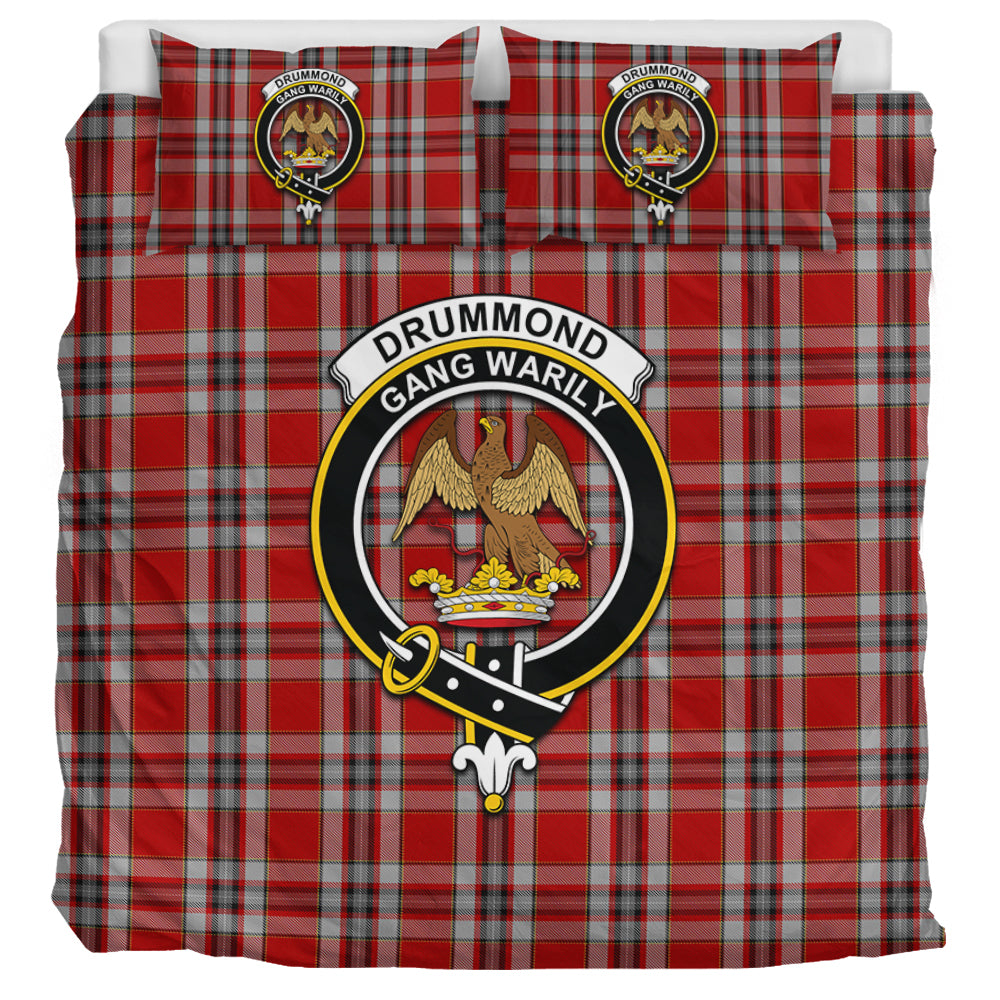 Drummond of Perth Dress Tartan Bedding Set with Family Crest UK Bedding Set UK Super King 104*94 inch - Tartan Vibes Clothing