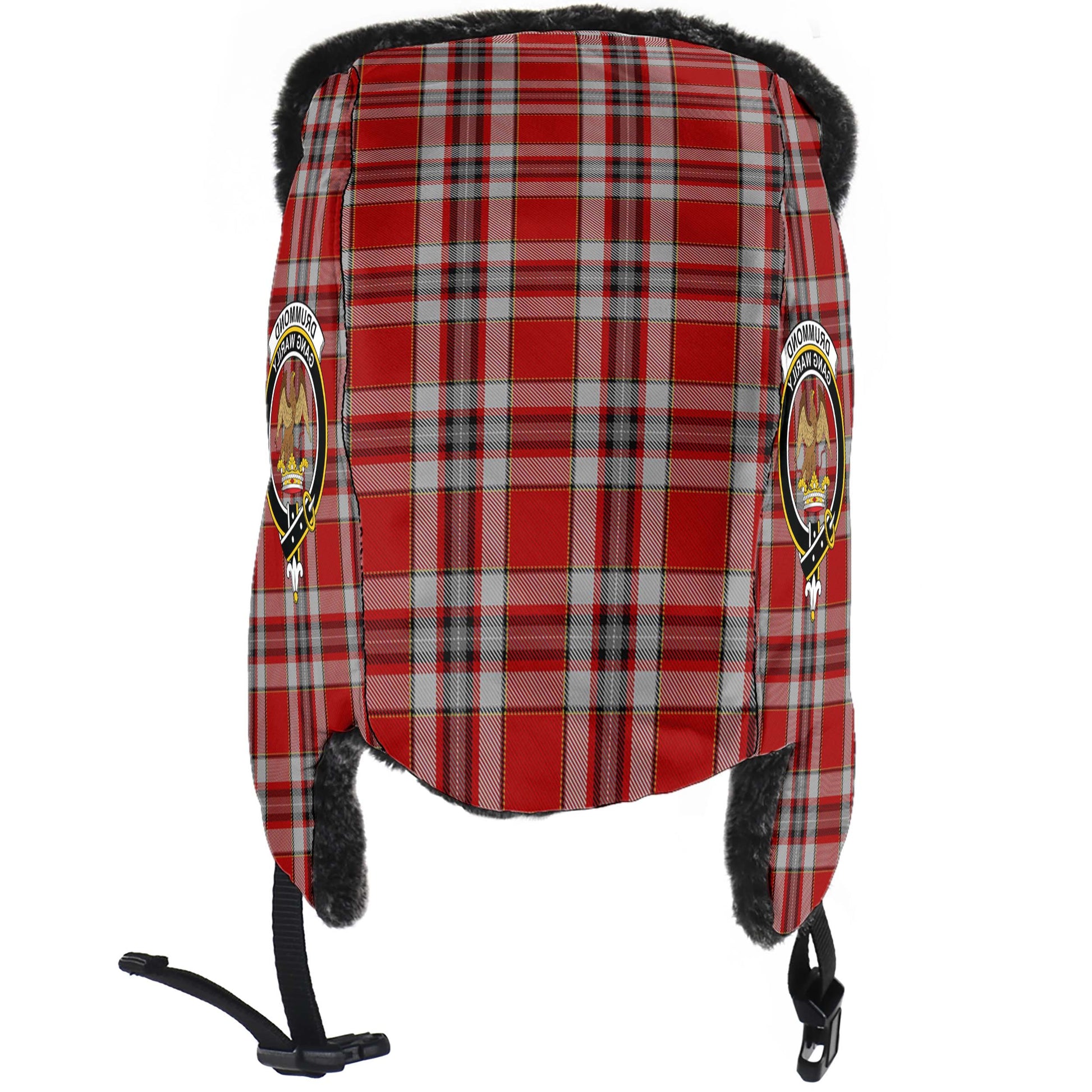 Drummond of Perth Dress Tartan Winter Trapper Hat with Family Crest - Tartanvibesclothing