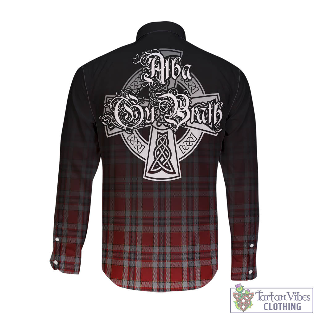 Tartan Vibes Clothing Drummond of Perth Dress Tartan Long Sleeve Button Up Featuring Alba Gu Brath Family Crest Celtic Inspired