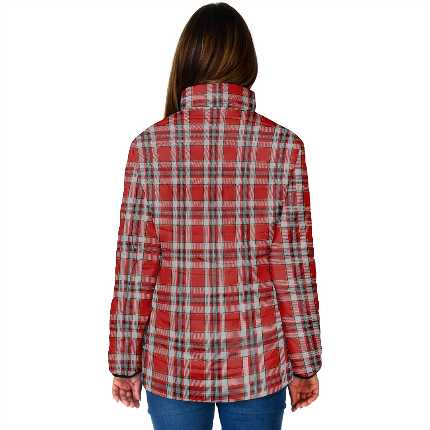 Drummond of Perth Dress Tartan Padded Jacket with Family Crest - Tartan Vibes Clothing