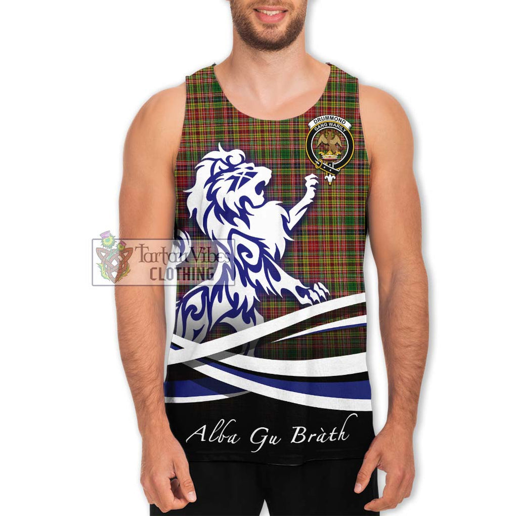 Drummond of Strathallan Tartan Men's Tank Top with Alba Gu Brath Regal Lion Emblem Men - Tartanvibesclothing Shop