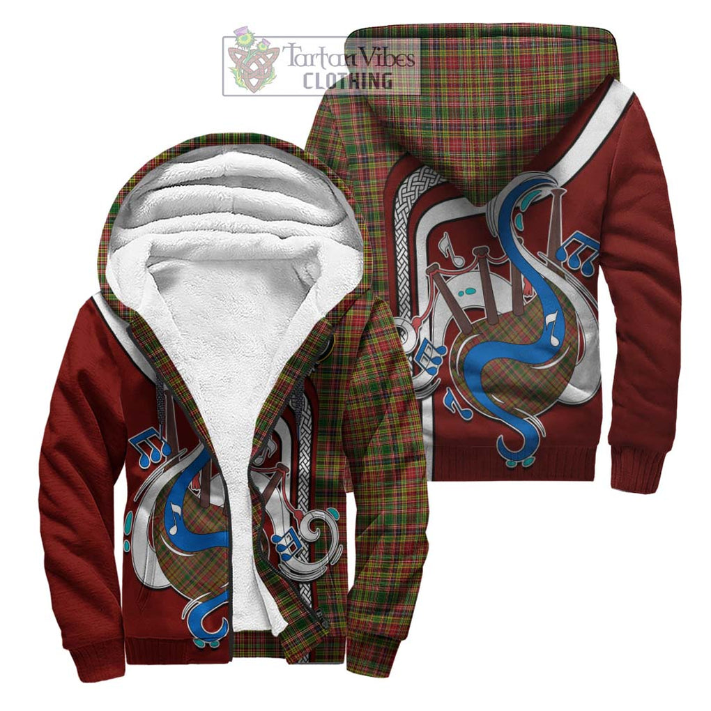 Drummond of Strathallan Tartan Sherpa Hoodie with Epic Bagpipe Style Unisex S - Tartanvibesclothing Shop