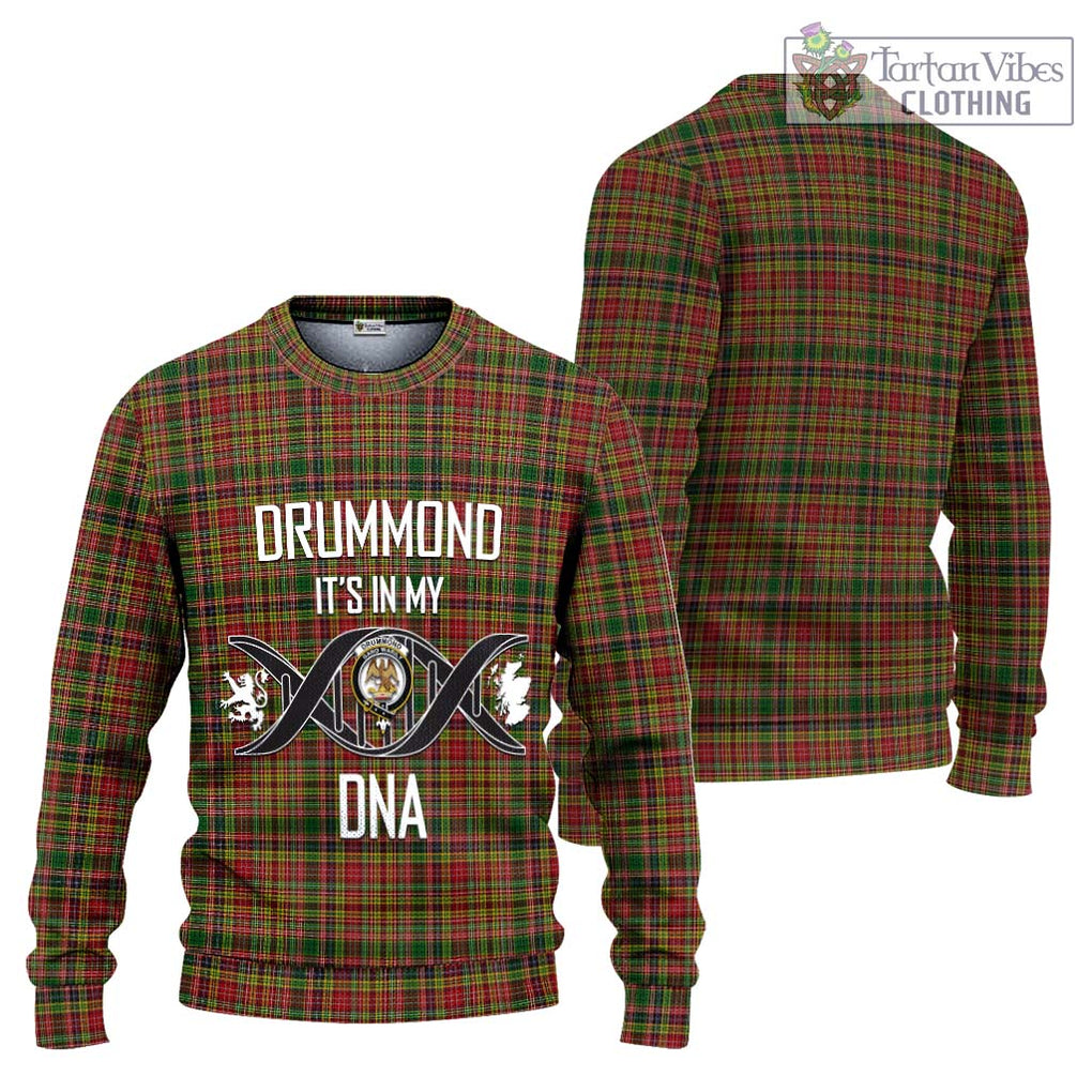 Drummond of Strathallan Tartan Knitted Sweater with Family Crest DNA In Me Style Unisex - Tartanvibesclothing Shop