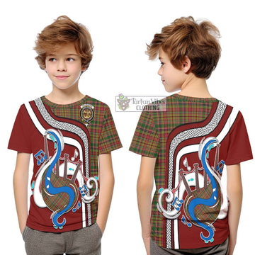 Drummond of Strathallan Tartan Kid T-Shirt with Epic Bagpipe Style