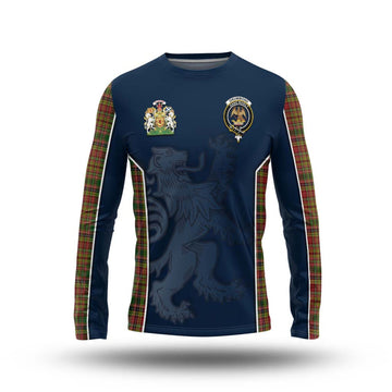 Drummond of Strathallan Tartan Long Sleeve T-Shirt with Family Crest and Lion Rampant Vibes Sport Style