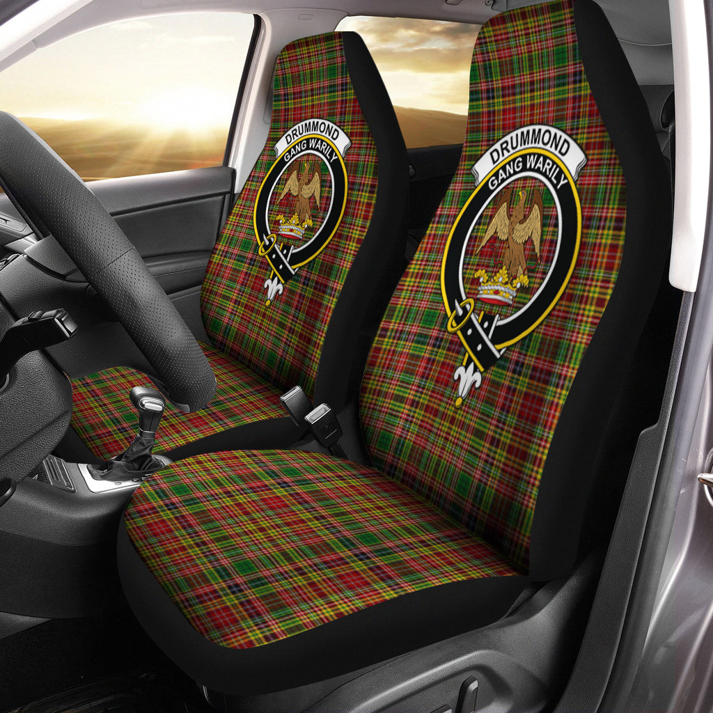 Drummond of Strathallan Tartan Car Seat Cover with Family Crest One Size - Tartanvibesclothing