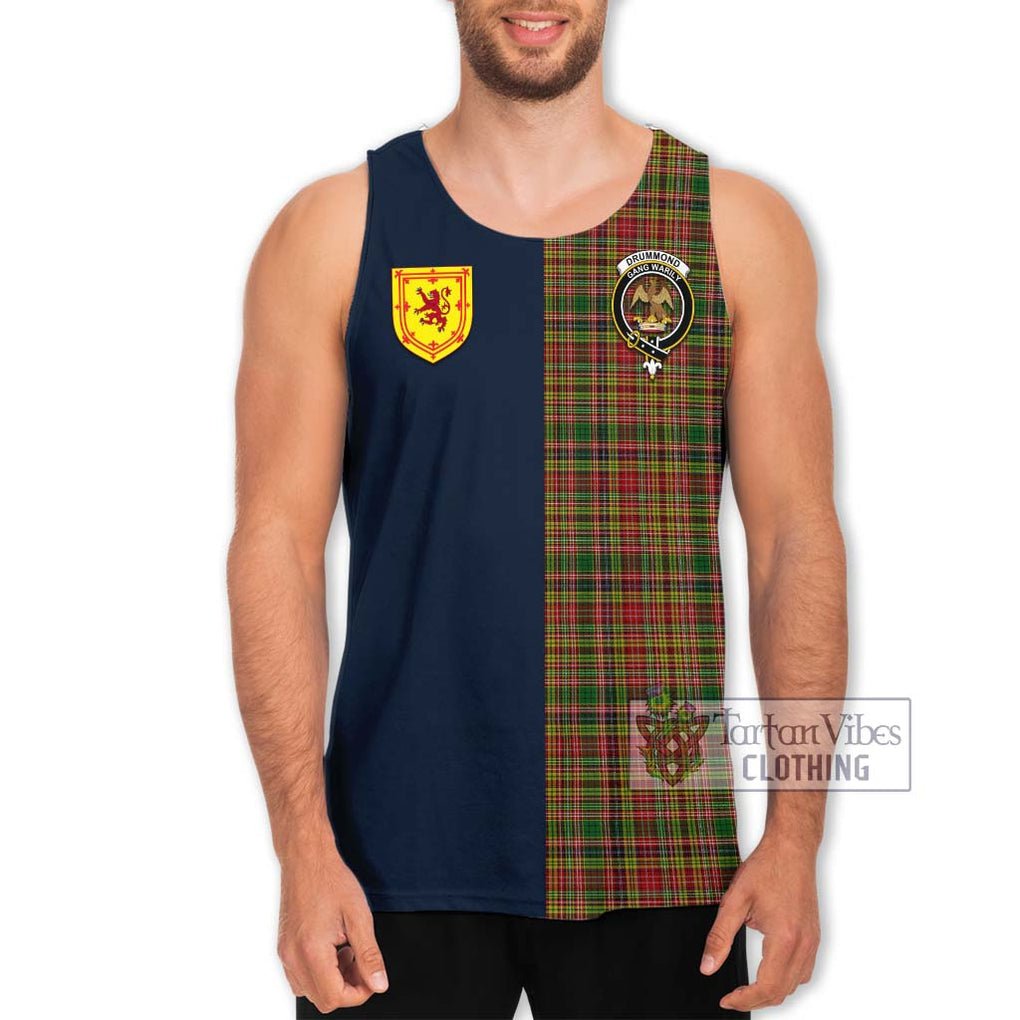 Tartan Vibes Clothing Drummond of Strathallan Tartan Men's Tank Top with Scottish Lion Royal Arm Half Style