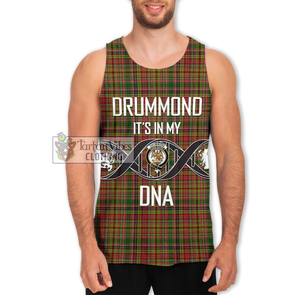 Drummond of Strathallan Tartan Men's Tank Top with Family Crest DNA In Me Style Men - Tartanvibesclothing Shop