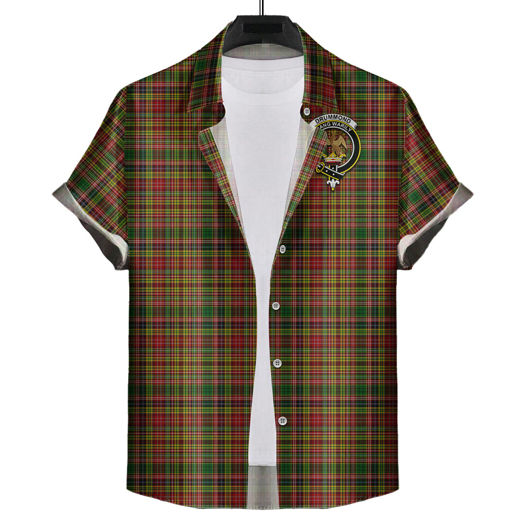 drummond-of-strathallan-tartan-short-sleeve-button-down-shirt-with-family-crest