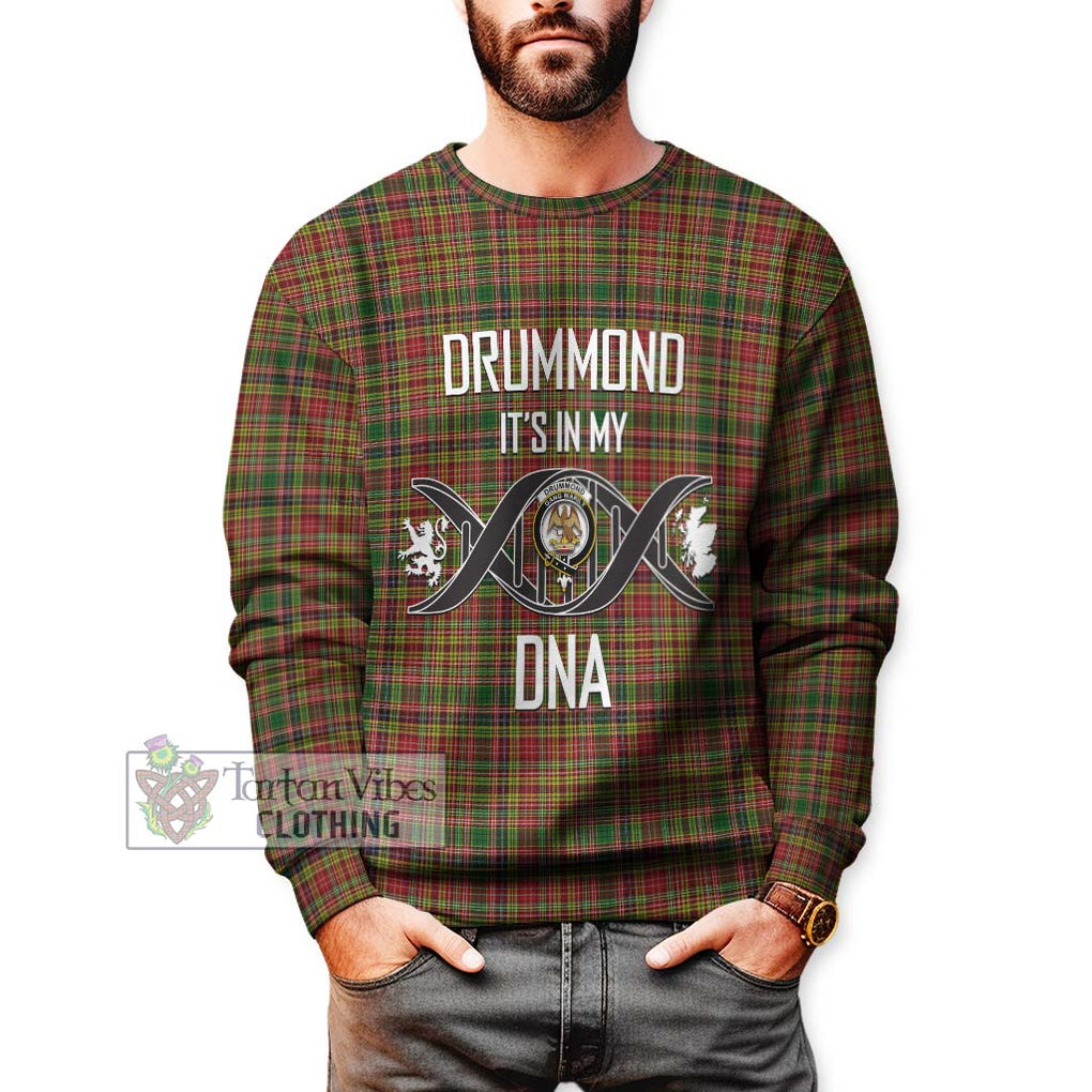 Drummond of Strathallan Tartan Sweatshirt with Family Crest DNA In Me Style Unisex - Tartanvibesclothing Shop