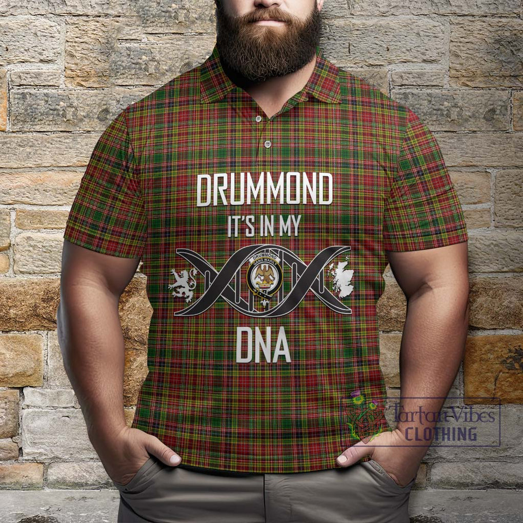 Drummond of Strathallan Tartan Polo Shirt with Family Crest DNA In Me Style Kid - Tartanvibesclothing Shop