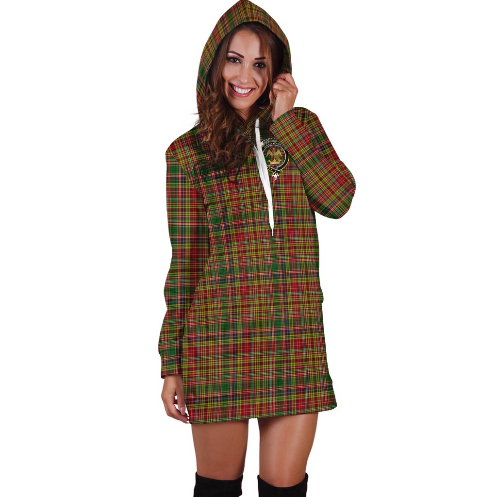 Drummond of Strathallan Tartan Hoodie Dress with Family Crest - Tartan Vibes Clothing