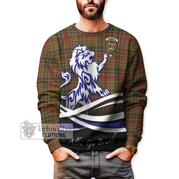 Drummond of Strathallan Tartan Sweatshirt with Alba Gu Brath Regal Lion Emblem