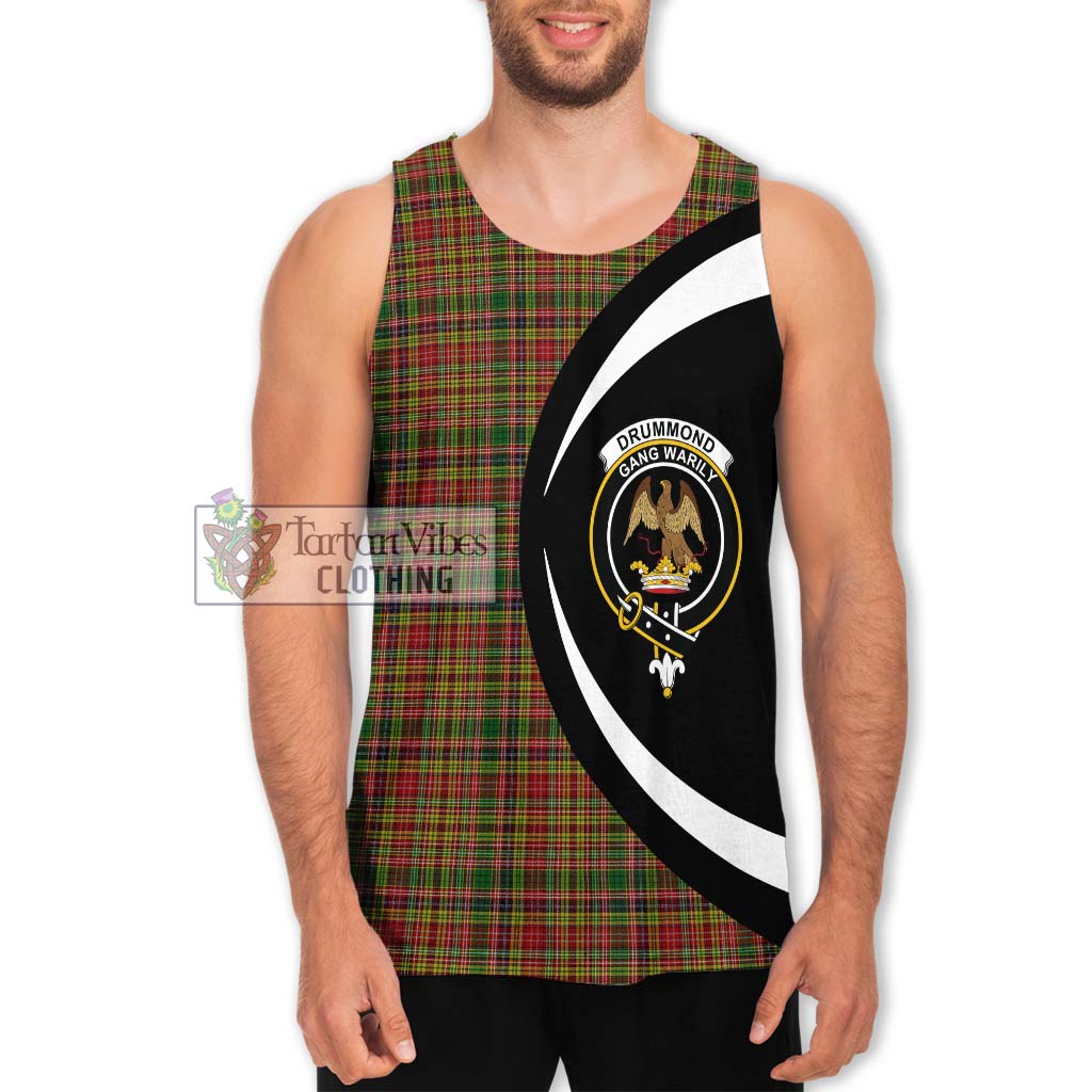 Drummond of Strathallan Tartan Men's Tank Top with Family Crest Circle Style Men - Tartan Vibes Clothing