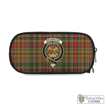 Drummond of Strathallan Tartan Pen and Pencil Case with Family Crest