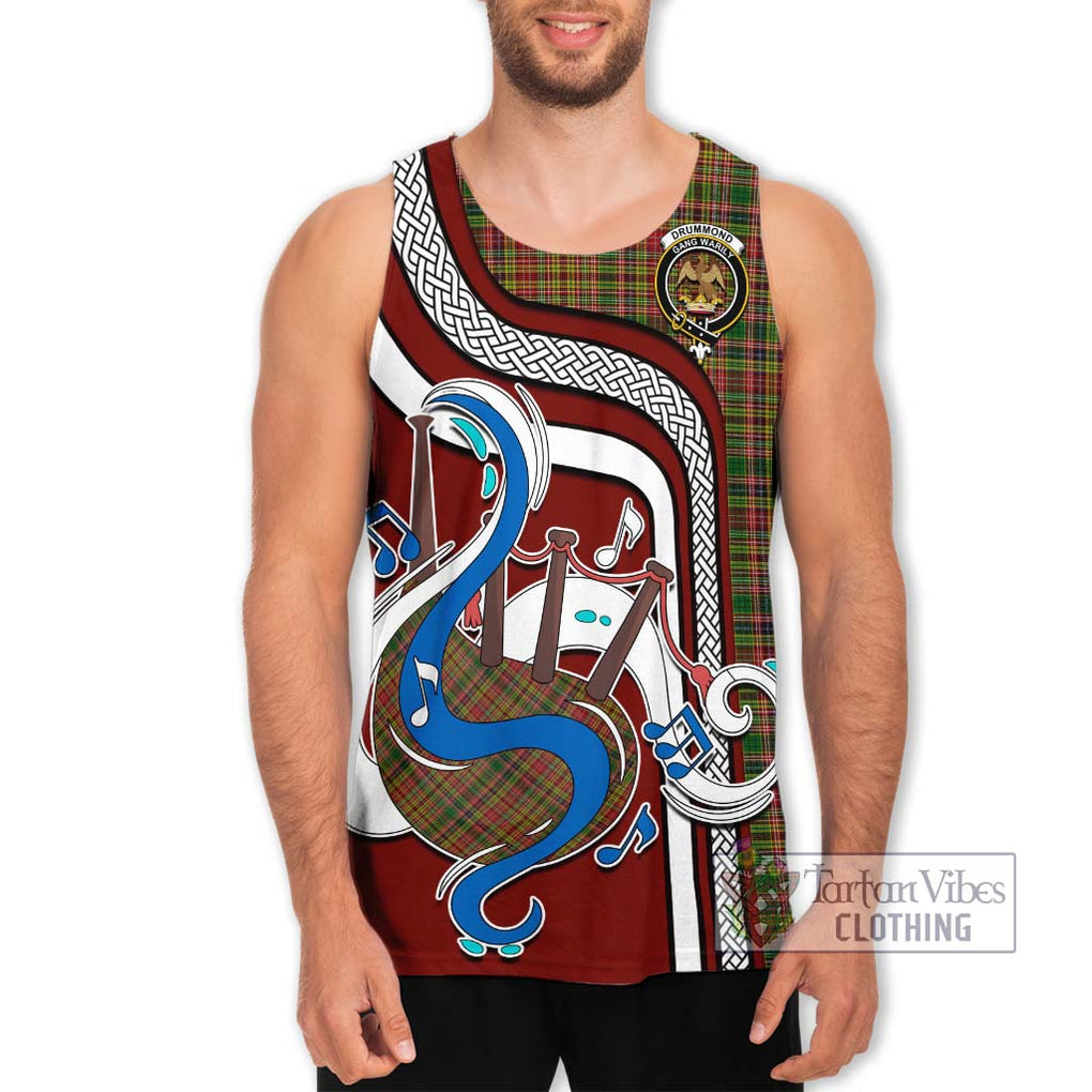 Drummond of Strathallan Tartan Men's Tank Top with Epic Bagpipe Style Men - Tartanvibesclothing Shop