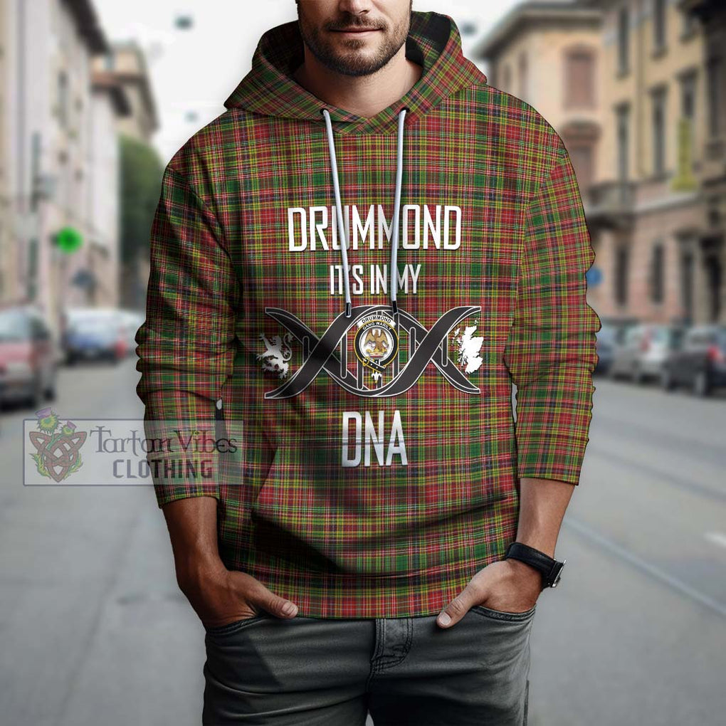 Drummond of Strathallan Tartan Hoodie with Family Crest DNA In Me Style Pullover Hoodie - Tartanvibesclothing Shop