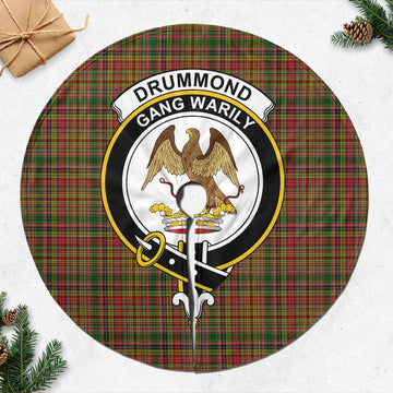 Drummond of Strathallan Tartan Christmas Tree Skirt with Family Crest