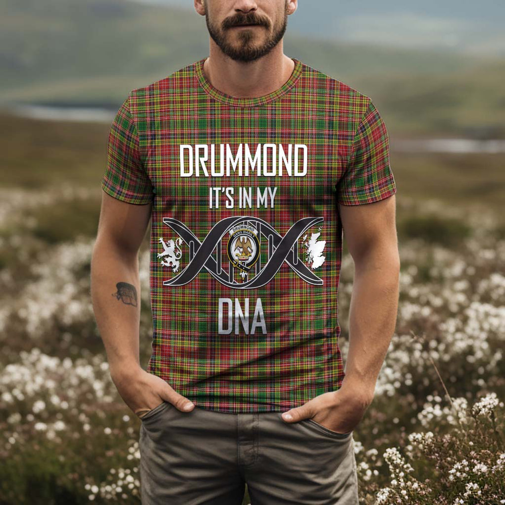 Drummond of Strathallan Tartan T-Shirt with Family Crest DNA In Me Style Kid's Shirt - Tartan Vibes Clothing