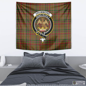 Drummond of Strathallan Tartan Tapestry Wall Hanging and Home Decor for Room with Family Crest