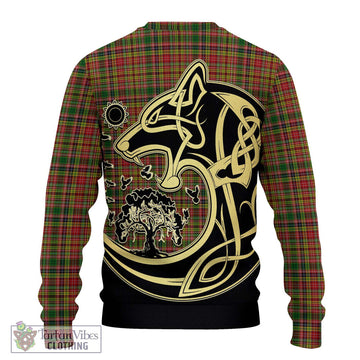 Drummond of Strathallan Tartan Ugly Sweater with Family Crest Celtic Wolf Style