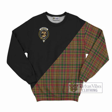 Drummond of Strathallan Tartan Sweatshirt with Family Crest and Military Logo Style