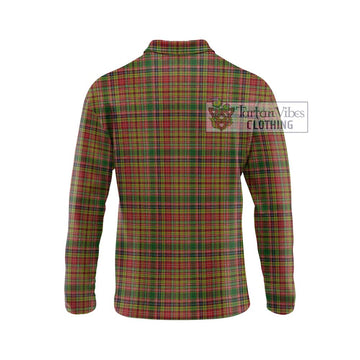 Drummond of Strathallan Tartan Long Sleeve Polo Shirt with Family Crest DNA In Me Style