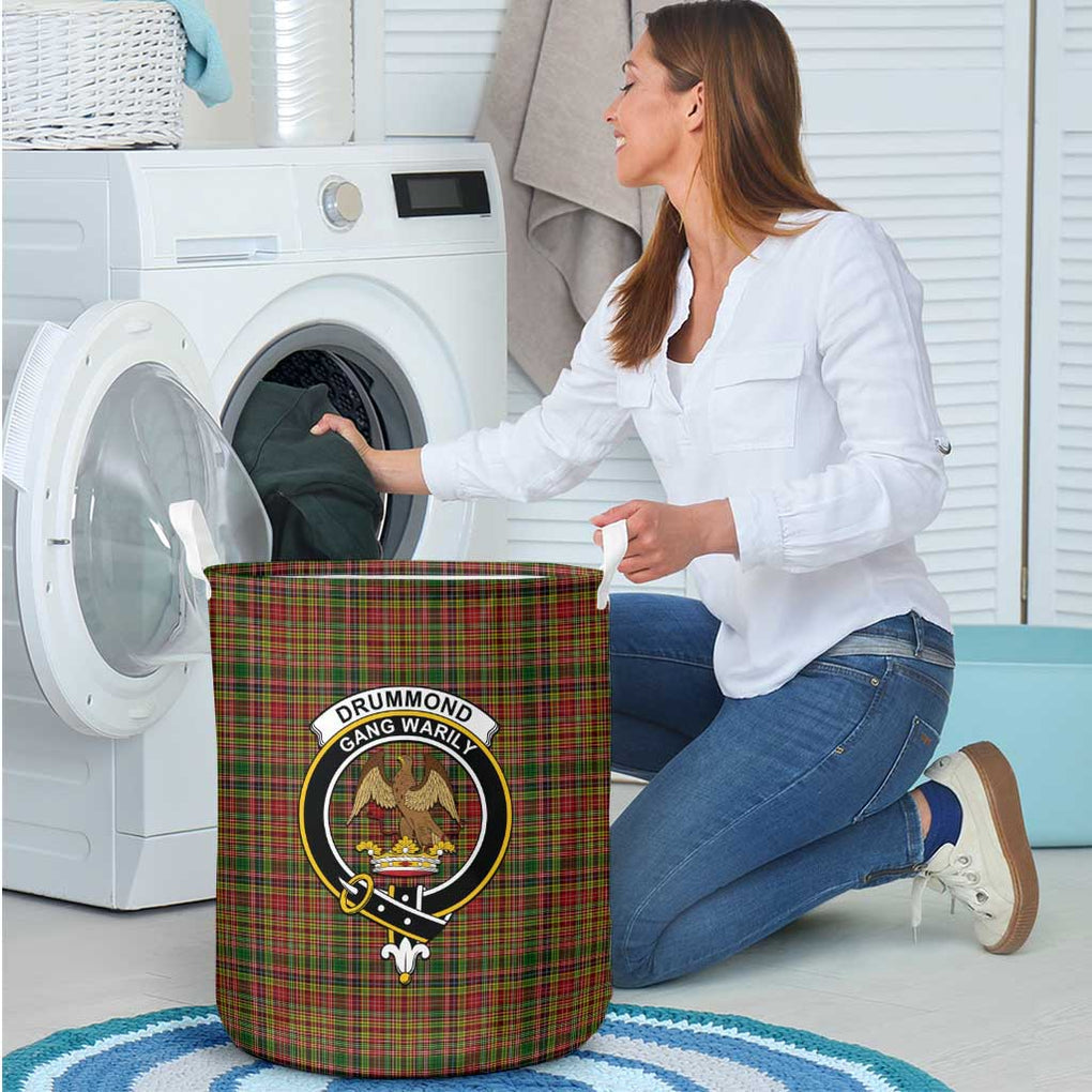 Drummond of Strathallan Tartan Laundry Basket with Family Crest - Tartanvibesclothing Shop