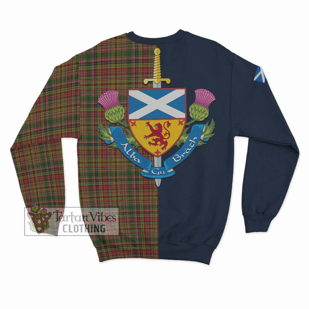 Tartan Vibes Clothing Drummond of Strathallan Tartan Sweatshirt with Scottish Lion Royal Arm Half Style