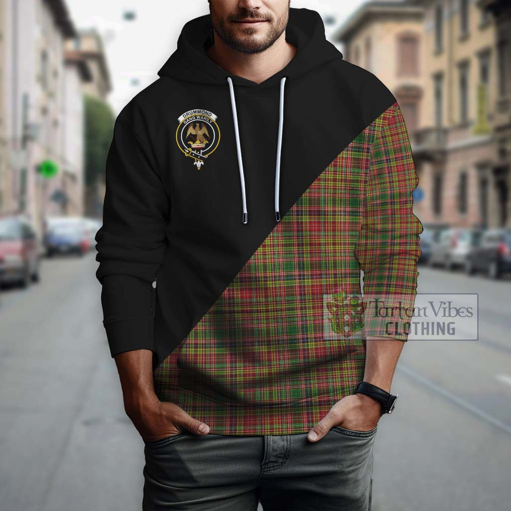 Drummond of Strathallan Tartan Hoodie with Family Crest and Military Logo Style - Tartanvibesclothing Shop