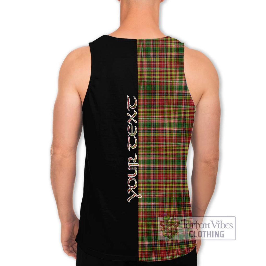 Drummond of Strathallan Tartan Men's Tank Top with Family Crest and Half Of Me Style - Tartanvibesclothing Shop