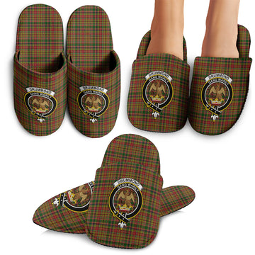 Drummond of Strathallan Tartan Home Slippers with Family Crest