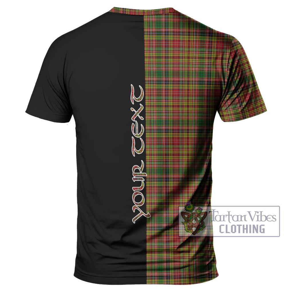 Drummond of Strathallan Tartan T-Shirt with Family Crest and Half Of Me Style - Tartanvibesclothing Shop