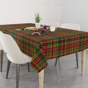 Drummond of Strathallan Tartan Tablecloth with Family Crest