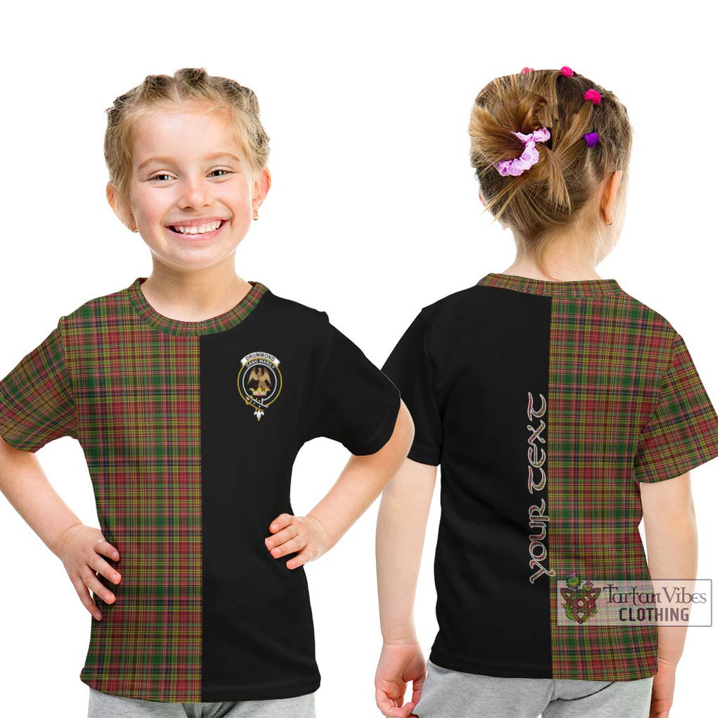 Drummond of Strathallan Tartan Kid T-Shirt with Family Crest and Half Of Me Style - Tartanvibesclothing Shop