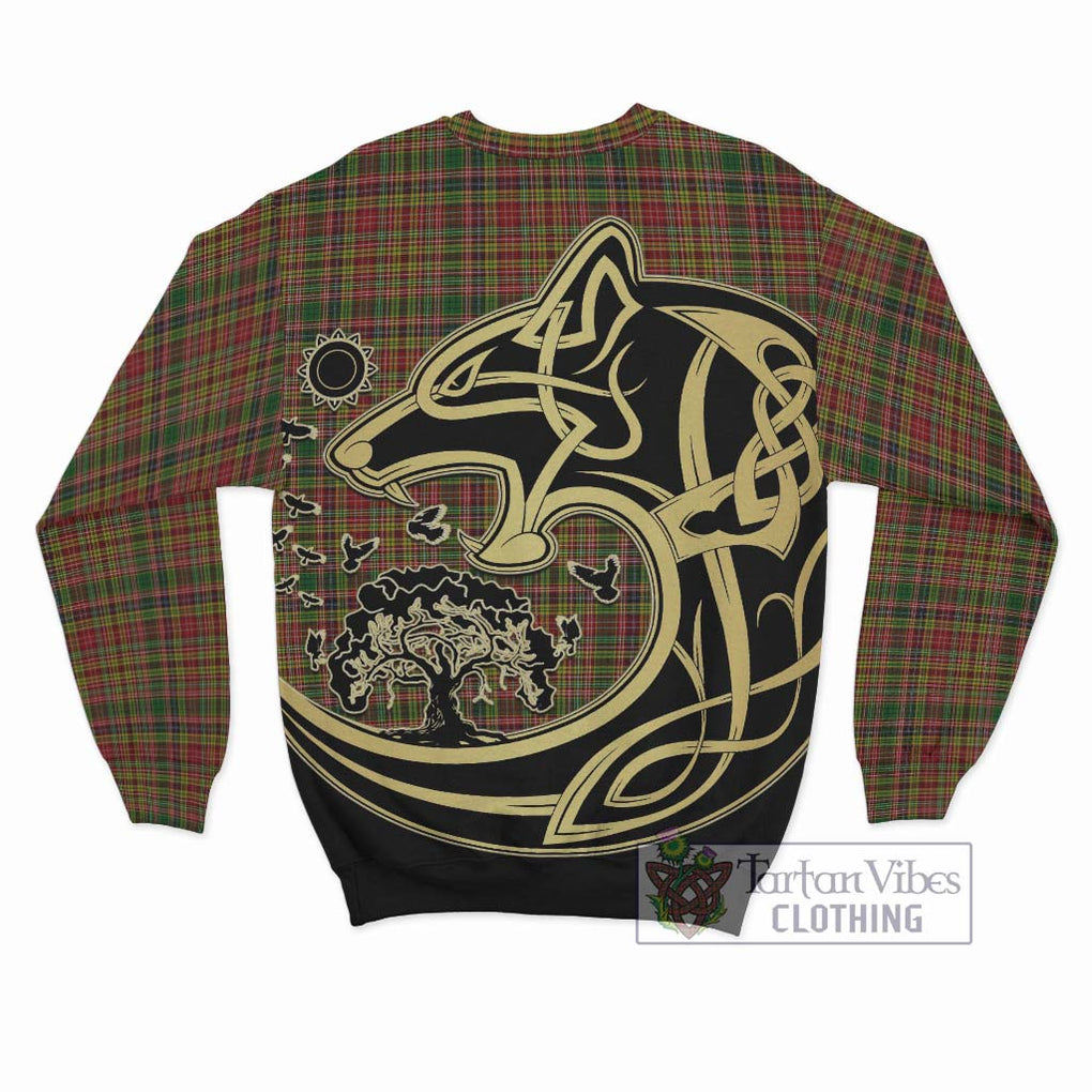 Drummond of Strathallan Tartan Sweatshirt with Family Crest Celtic Wolf Style - Tartan Vibes Clothing