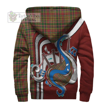 Drummond of Strathallan Tartan Sherpa Hoodie with Epic Bagpipe Style