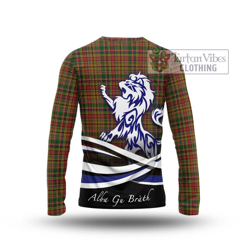 Drummond of Strathallan Tartan Long Sleeve T-Shirt with Alba Gu Brath Regal Lion Emblem - Tartanvibesclothing Shop