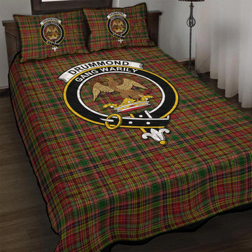 Drummond of Strathallan Tartan Quilt Bed Set with Family Crest