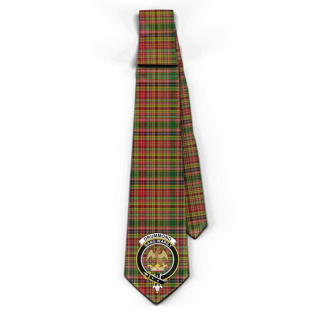 Drummond of Strathallan Tartan Classic Necktie with Family Crest - Tartan Vibes Clothing