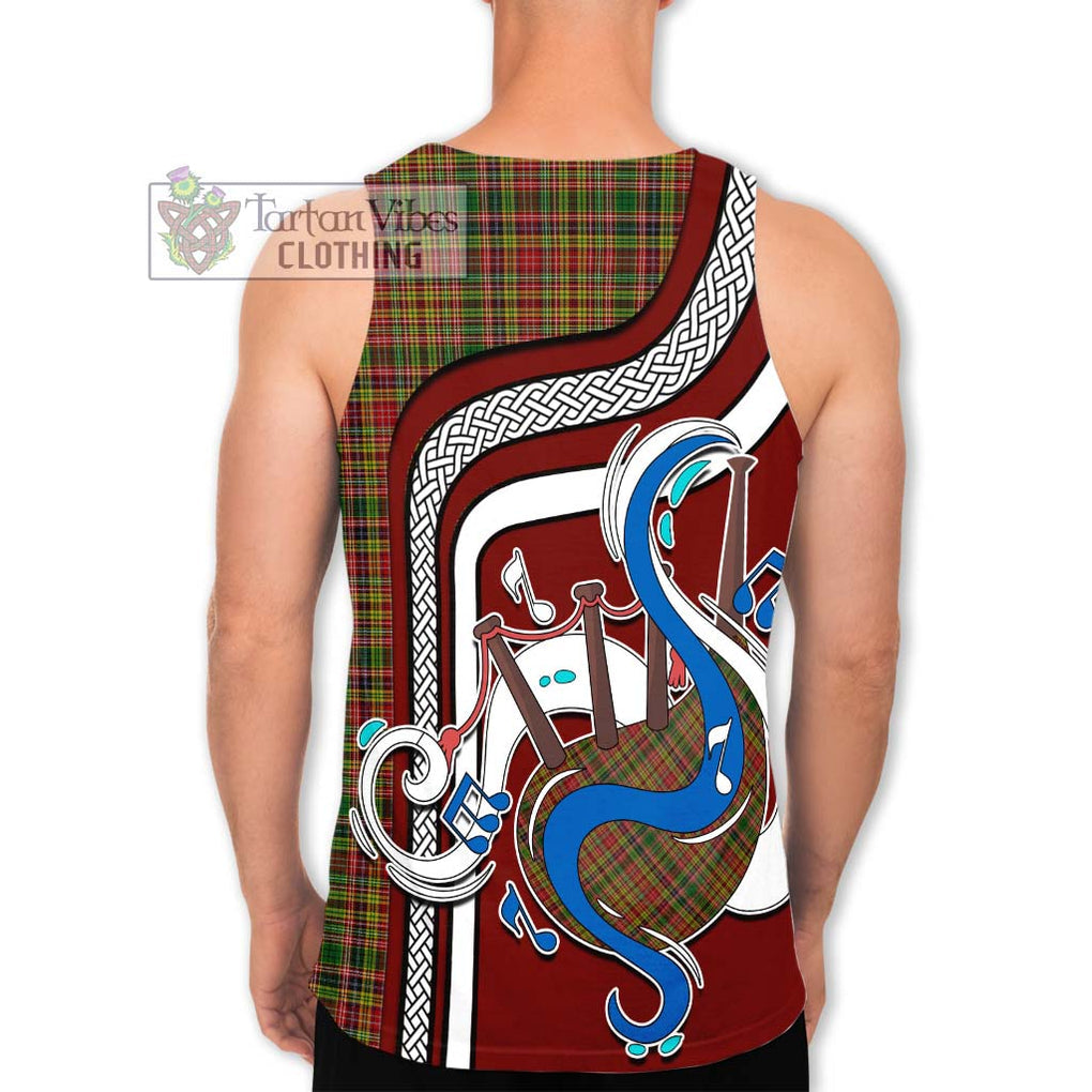 Drummond of Strathallan Tartan Men's Tank Top with Epic Bagpipe Style - Tartanvibesclothing Shop